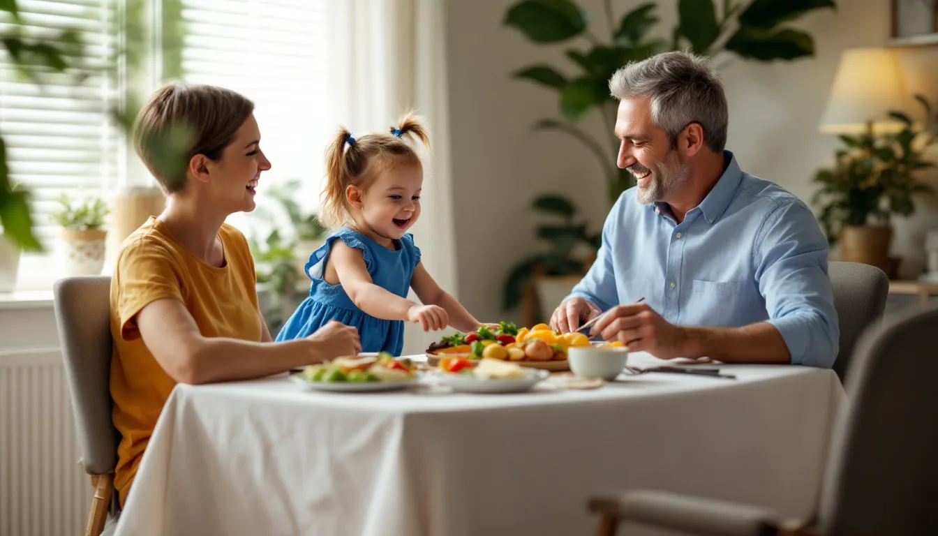 Familie beim Osteressen