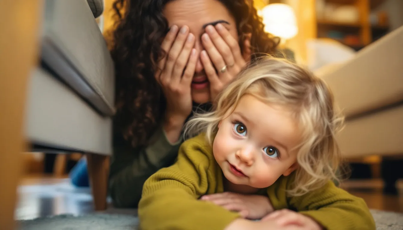 Eine Mutter sucht nach Gegenständen