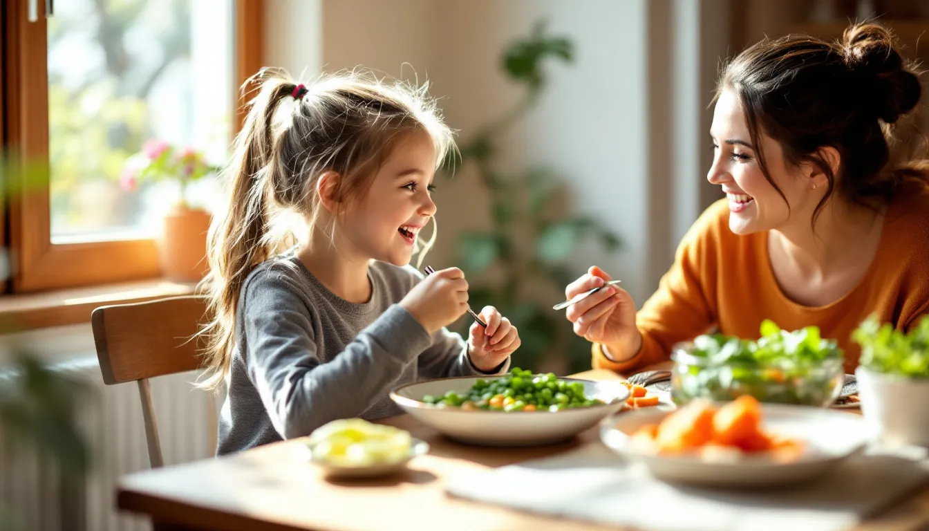 Familie beim gemeinsamen Essen
