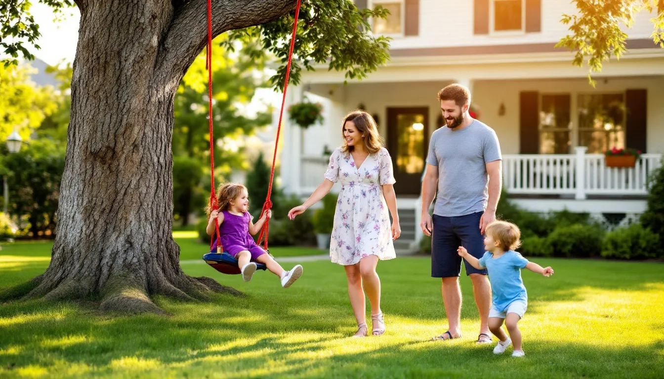 Familie im Garten