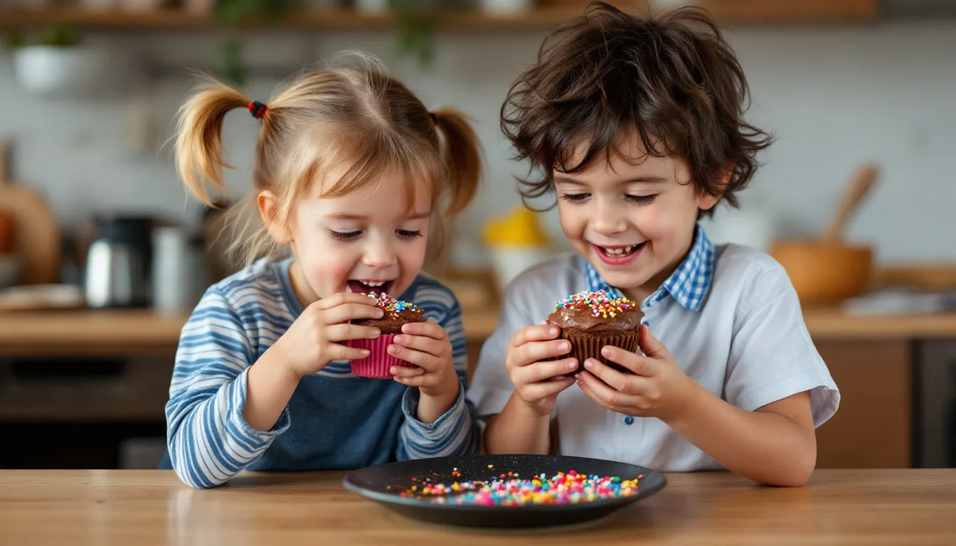 Kinder essen Süßes