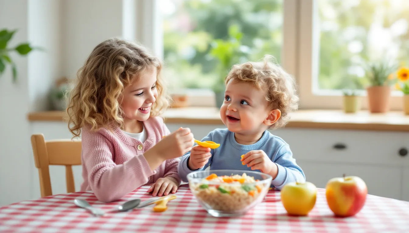 Zwei Kinder beim Essen
