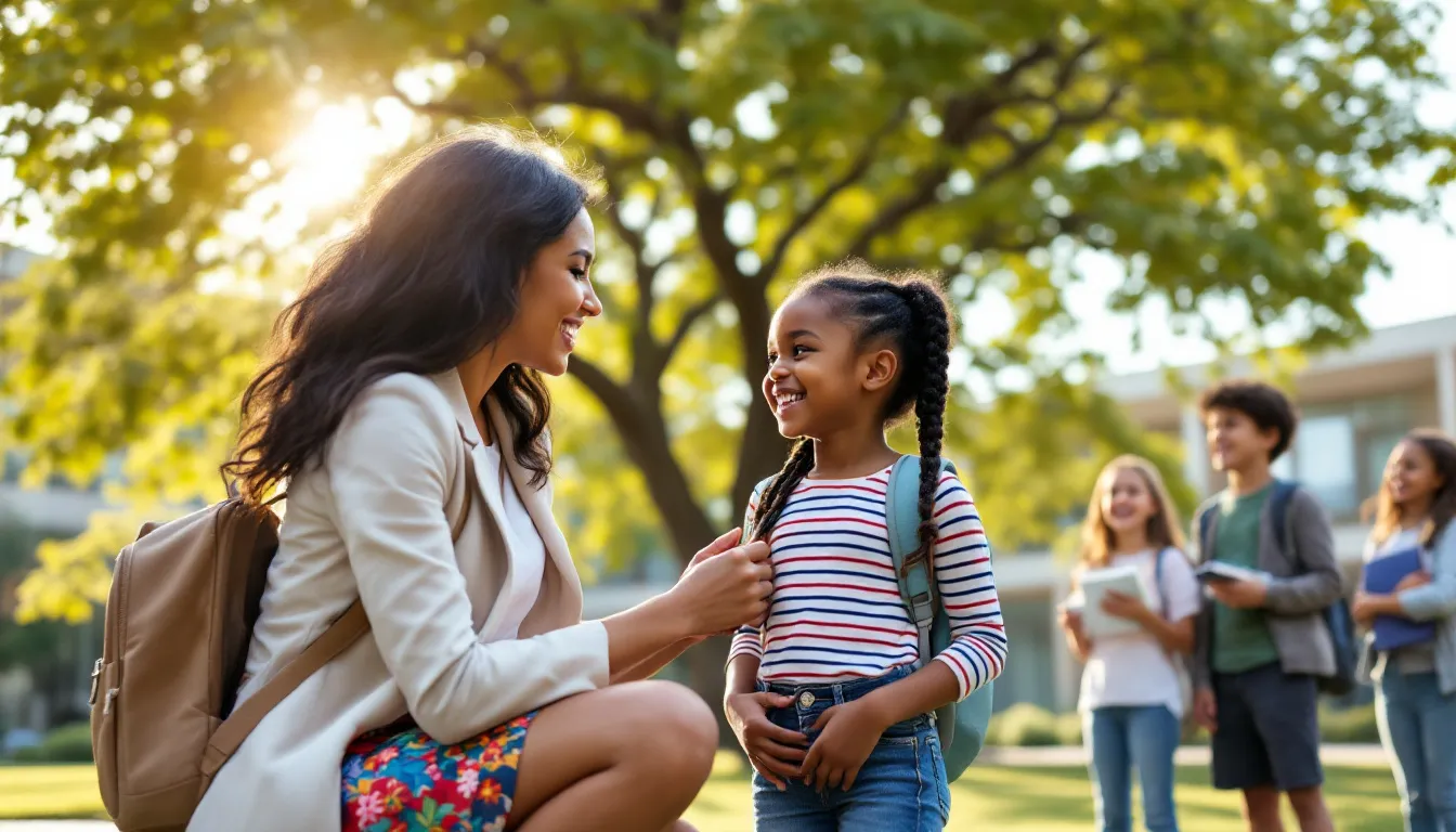 Mutter und Tochter besprechen den Schulwechsel