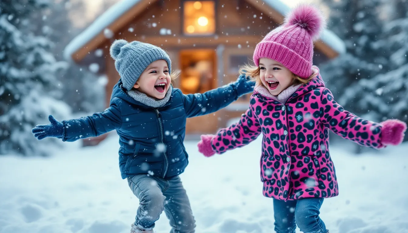 Kinder genießen den Schnee